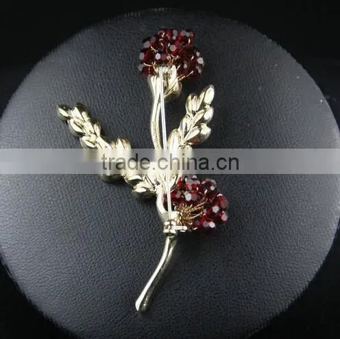 Red cz Diamond Alloy Wholesale Brooch photo-3