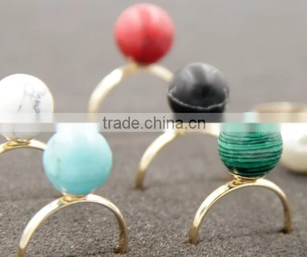 New Style Turquoise Alloy Ring With Unique Various Color Ball photo-2