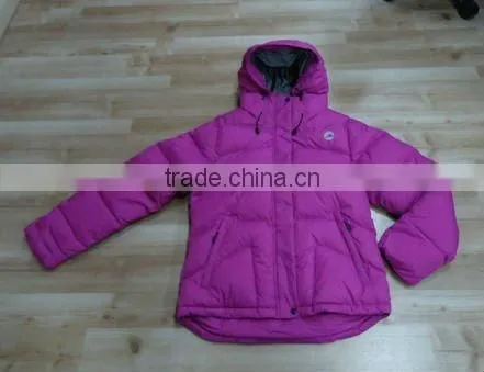 Ladys Long Sleeve Hoodie Duck Down Jacket