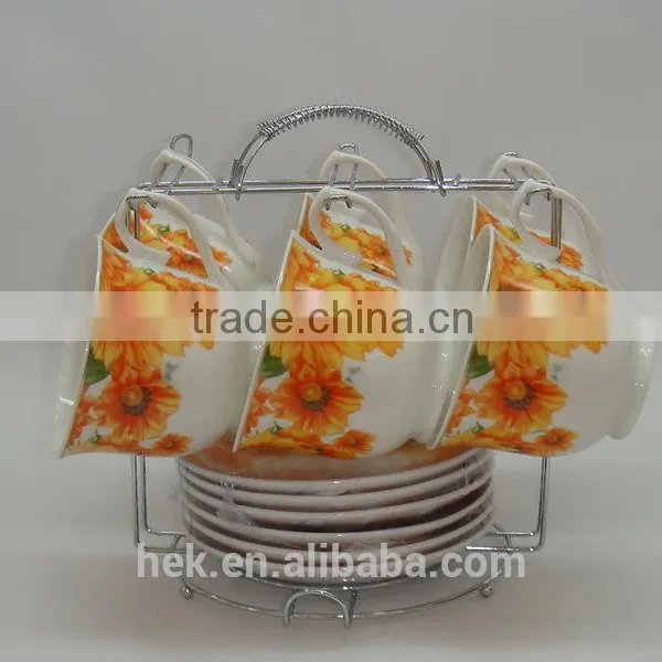 Flower Colored Tea Cup and Saucer Sets photo-2