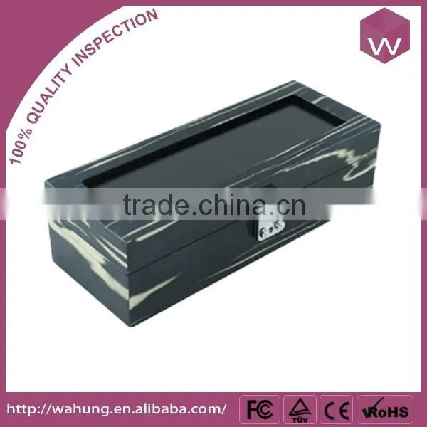 Acrylic Window Wooden Black Watch Packaging Box For Storage photo-2