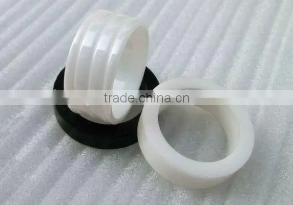Fancy White Ceramic Rings for Women With Multi Faced and High Polished photo-2