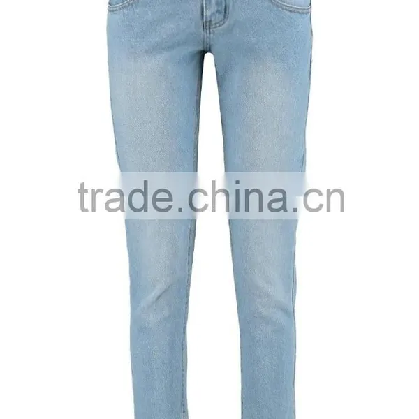 Light Blue Washing Rolled-up Style Casual Jeans for Women (JXA020)