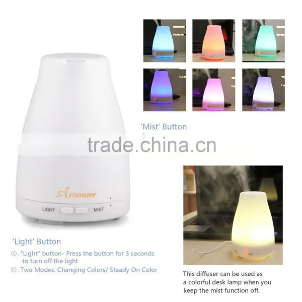 Aromaer Color Changing Aroma Difffuser/ Aromatherapy Essential Oil Diffuser/Ultrasonic Cool Mist Humidifier Supplier photo-2