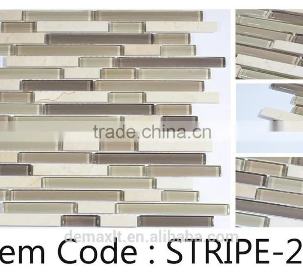 Fashionable Strip Brown Glass Mosaic Dark Brown Mixed Color photo-5
