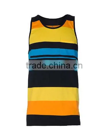2014 Summer Polyester Green Sublimated Tank Tops for Men