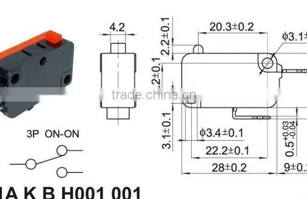 Waterproof Micro Switch,Push Button Micro Switch for Small Appliance photo-3