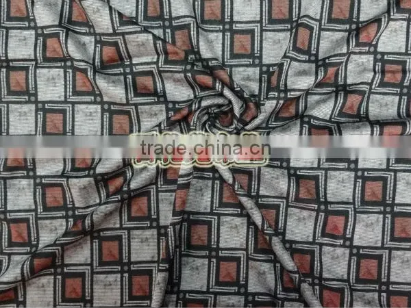 Diamond Argyle Printed N/R Ponte de Roma Fabric 280gsm Discharge Printing Fabric for Men's Shirts