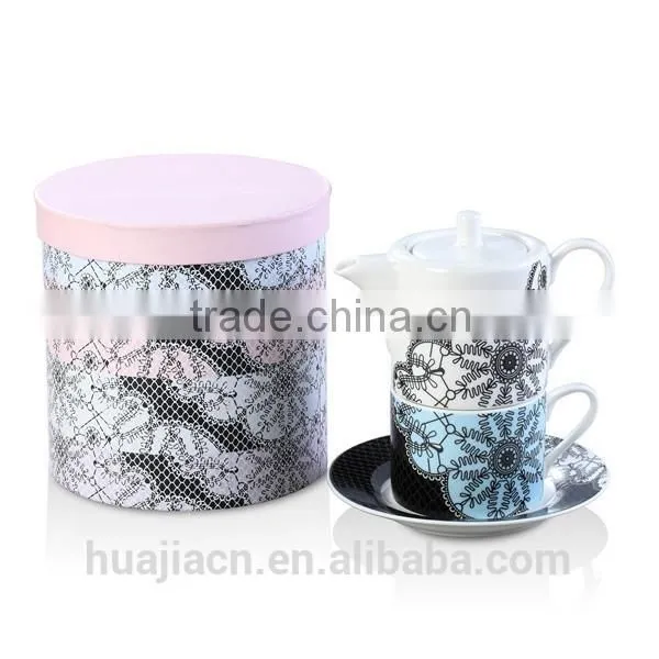 HJCF307-501 Porcelain Color Decal Teapots