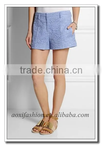 Lace Coated Blue Sunny Fashion Style Short. photo-3