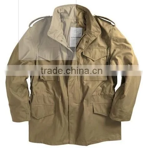 Men's Cotton Plolyester Canavas With Lining Black Military M-65 Field Jacket Coat photo-2