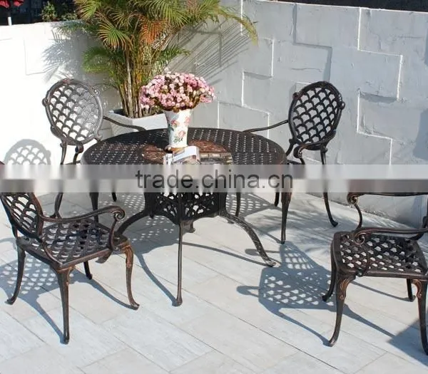 Best Selling High Quality Garden Furniture Cast Aluminium Dining Table Set in Patio photo-2