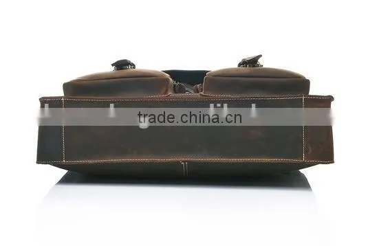 Crazy Horse Genuine Leather Men Messenger Bags Leather Vintage Briefcases Mens Men Genuine Leather Briefcase photo-4