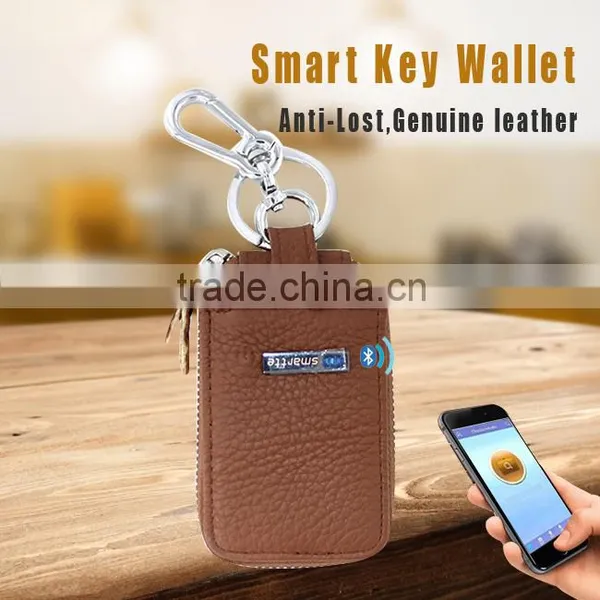 Security Fashion Small Male Leather Purse With Bluetooth photo-4