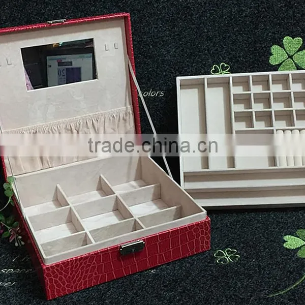 Chinese Factories Wholesale Custom Luxurious Leather Jewelry Box, Red Beautiful Watch Box photo-2