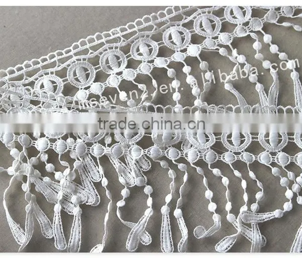 Special Design 12.5cm Width Polyester Macrame Fringe Lace Trim Water Soluble photo-3