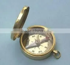 NAUTICAL BRASS ROUND SUNDIAL COMPASS , Brass Sundial Compass , Brass Pocket compass