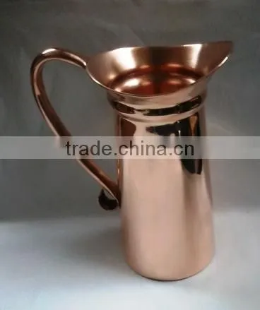 Copper Water Pitcher Jug Hammered photo-5