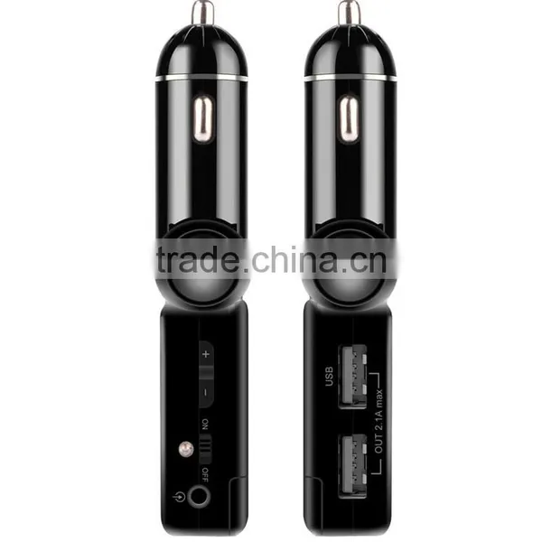 fm Radio Stereo Adapter Bluetooth Car Charger With Handsfree Calling and USB Charging Port Up to 2.1A photo-4