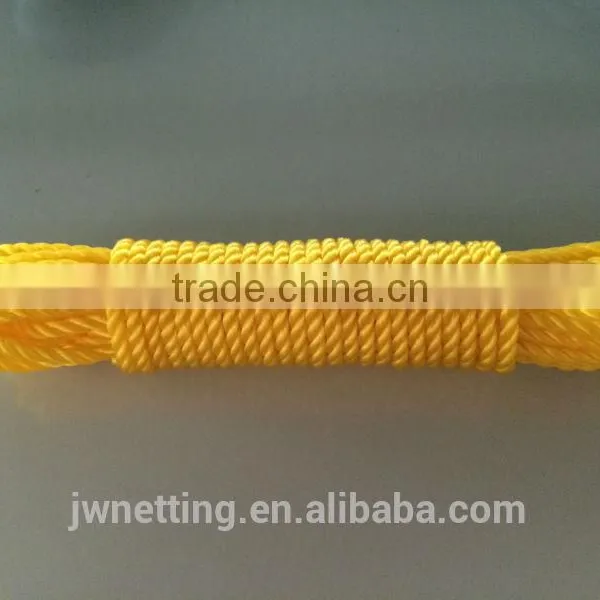 Yellow Durable Twisted PE / PP Rope