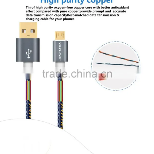 Voxlink Fast Charging 5V 2a Denim Gold Plated 1m USB Type c Charger Cable for Macbook photo-6