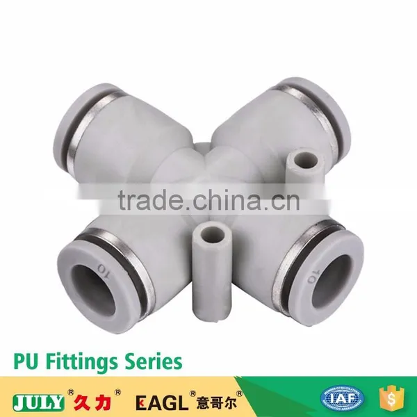 JULY Made High Quality Pneumatic 4 Way Plastic Cross Joint Pipe Quick Push-in Fittings photo-2