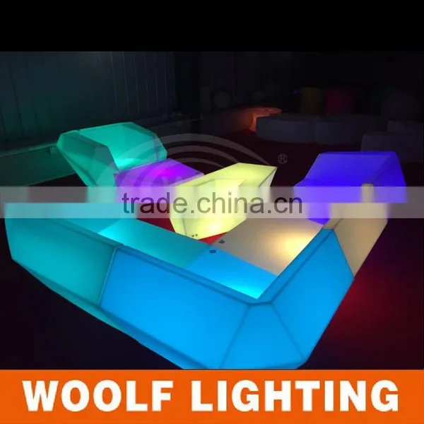 2014 Popular Modern Home Leisure Romote Control Color Changing Led Lighting Up Sofa Furniture photo-5
