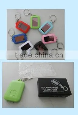 Promotional solar keychain flashlight