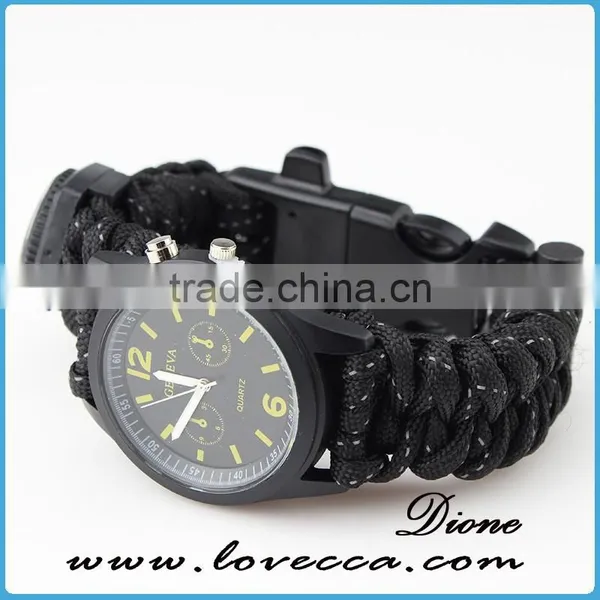 Custom Logo Luxury Survival Fishing Tool Kit 550 Paracord Watch for Men photo-2