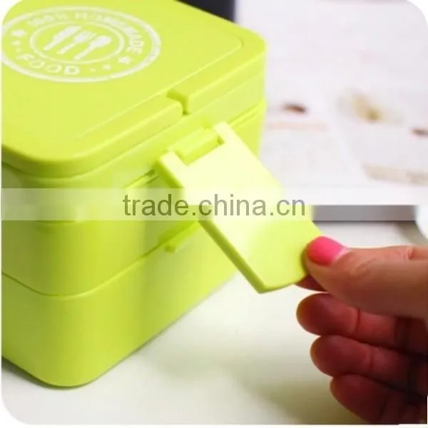 NEW Bento Lunch Box Set With 2 Boxes Handle Small,CUSTOM Plastic Lunch Box Supplier,hot New Product for 2015 photo-3