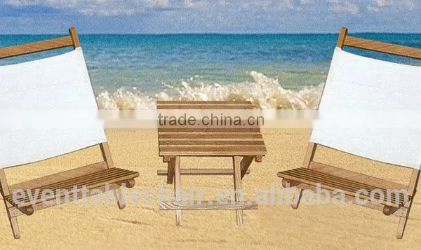Beech Wood Garden Fabric Double Folding Beach Chair photo-6