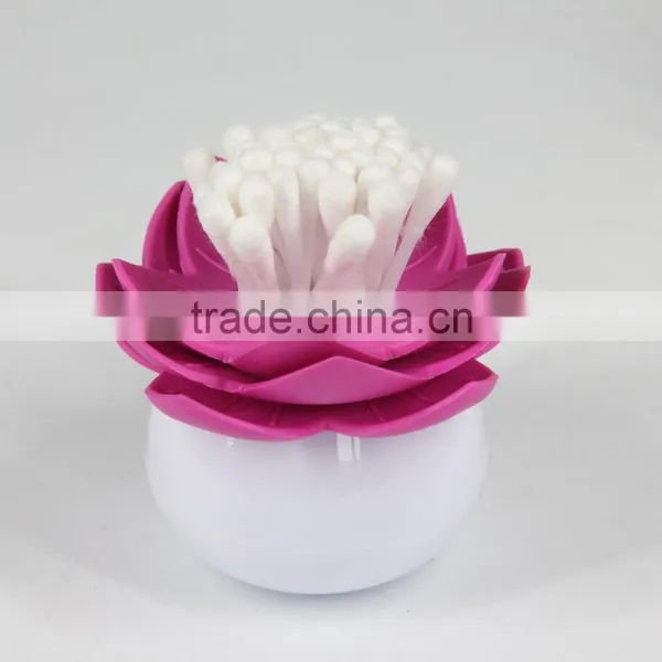 Lotus Shape Round Plastic Toothpick Box photo-3