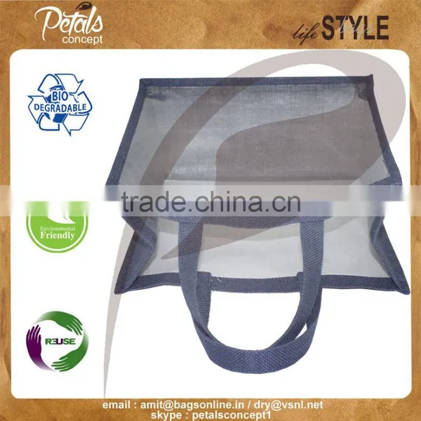 Clear Pvc Tote Bag With Jute - Made by Petals Concept - Promoted by .com photo-3