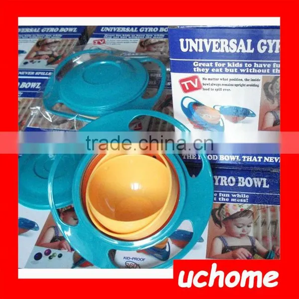 UCHOME High Quality 360 Degrees Rotating Bowl Kids Universal Gyro Plastic UFO Style Baby Bowl photo-5