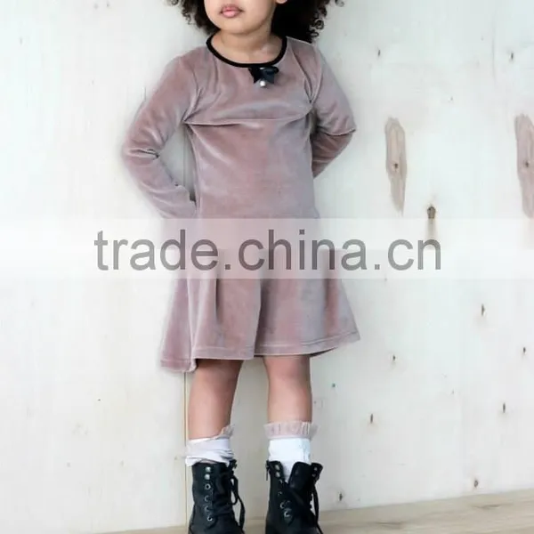New Arrive Cute 3 Year Old Velvet Fabric Childern Wear Girl Dress photo-2