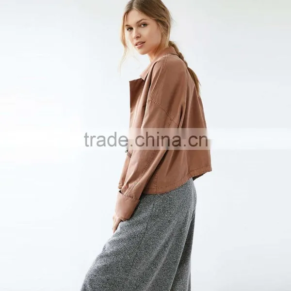 Plain Girls Jacket Loose Style Fashion Design With Zipper photo-4