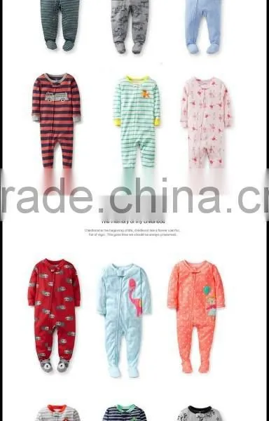 TinaLuLing Wholesale 100% Cotton Yellow Stripe Fish Funny Cartoon Footie Pajamas photo-3