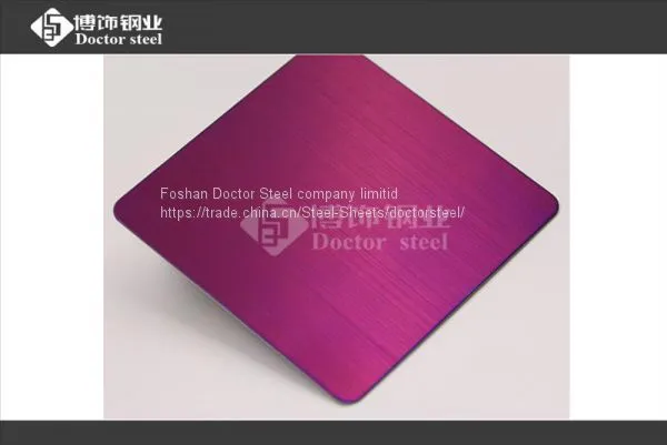 Hot Sale 304 Purple HL Decorative Stainless Steel Sheet photo-2
