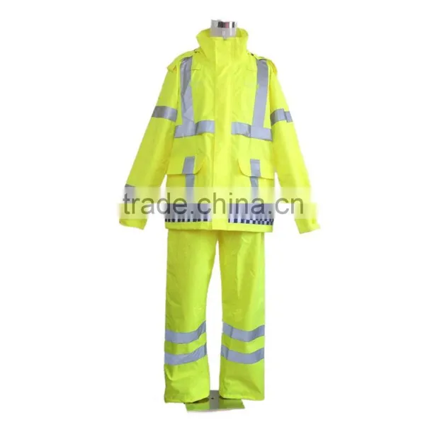 Factory! Adult Safety Waterproof Raincoat/security Rain Coats/reflective Rain Jackets