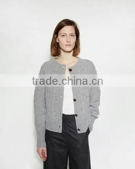 New Design Woolen Knitted Women Sweater Cardigan photo-2