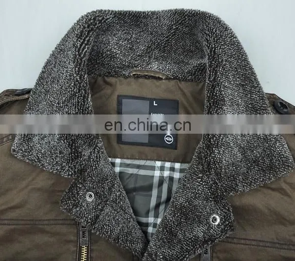 Latest Mens Winter Thick Padded Stylish Denim Jacket With Fur Collar photo-4