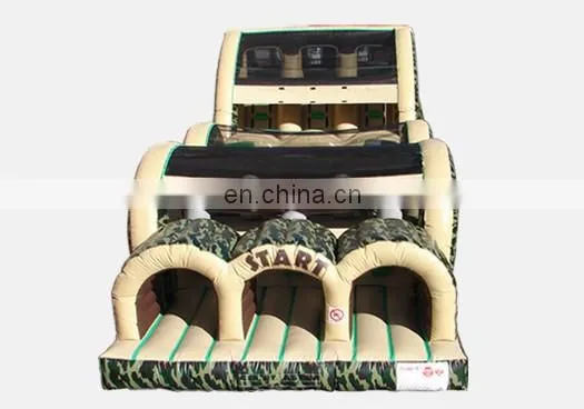 Camo 3 Lane Inflatable Obstacle Course Game,outdoor Obstacle Game photo-2