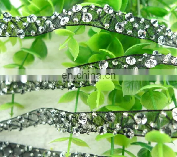New Arrival Wholesale Black Beaded Flower Trimming, Clothing Decorative Handma Laces photo-3
