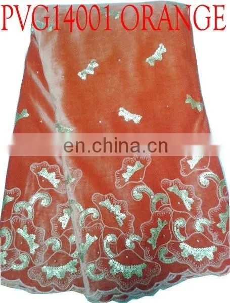 New Arrival Beautiful Embroidery African George Fabric(PVG14001) George Lace With Sequins photo-5