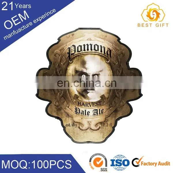 2016 Factory Cheap Custom Die Cut Adhesive Kraft Paper Wine Bottle Sticky Label photo-6