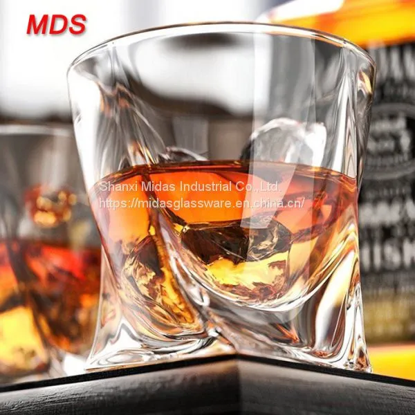 Glassware 300ml Lead-free Twist Whiskey Glass Scotch Glass for Liquor photo-2