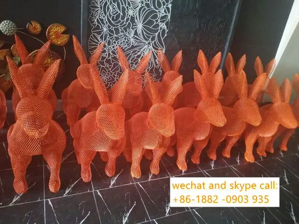 Indoor Wire Mesh Sculpture Ornaments Mirror Light photo-5