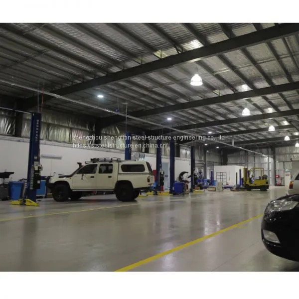 Prefab Steel Structure Metal Buildings Car Shop Showroom Center Maintenance Center photo-2