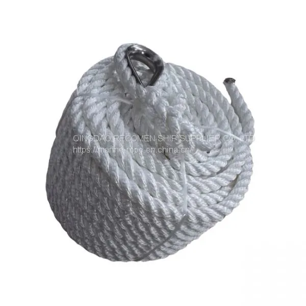 RECOMEN Supply High Quality Nylon 3 Strands Twisted Rope 12mm Floating Rope 3 Strand Rope for Marine photo-3