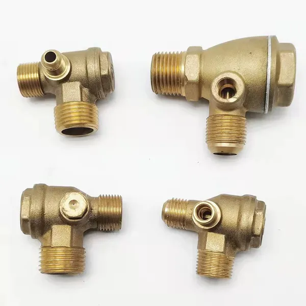 3 Port Brass Male Air Compressor Check Valve 90 Degree Right Air Compressor Valve Air Compressor Parts Air Check Valve (1/2\